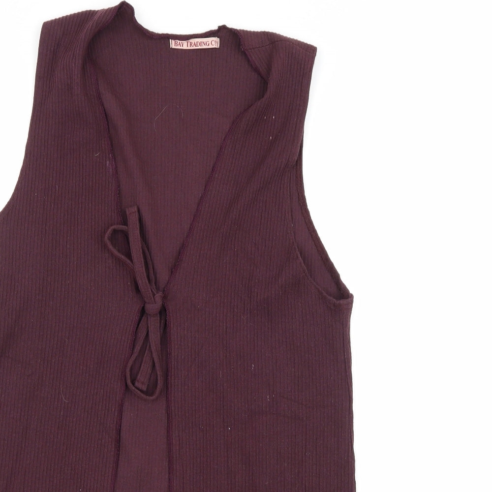 Bay Trading Womens Purple  Knit Vest Jumper Size L