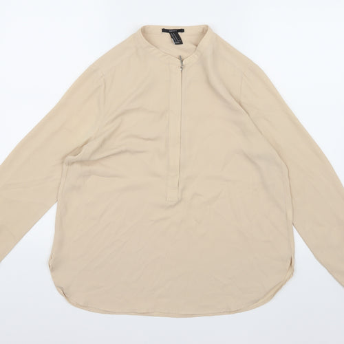 FOREVER 21 Womens Beige   Basic Blouse Size M