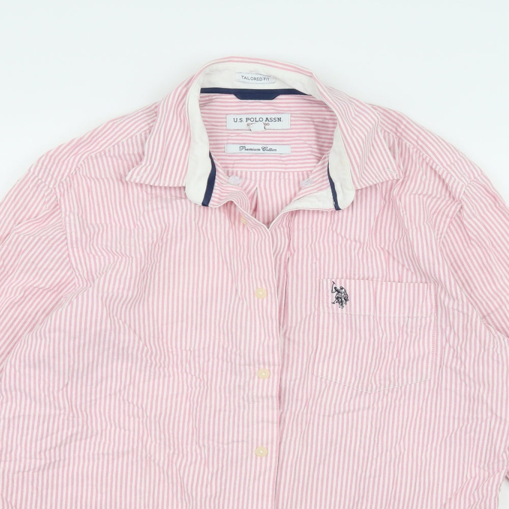 US Polo Assn. Mens Pink Striped   Button-Up Size L