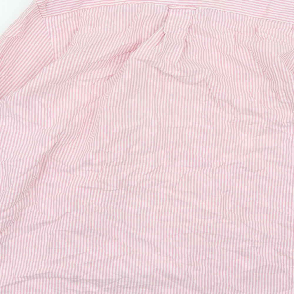 US Polo Assn. Mens Pink Striped   Button-Up Size L