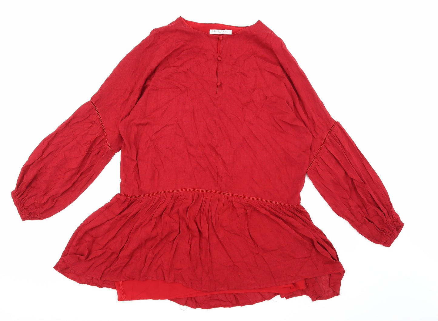 ARTLOVE Paris Womens Red   Basic Blouse Size L