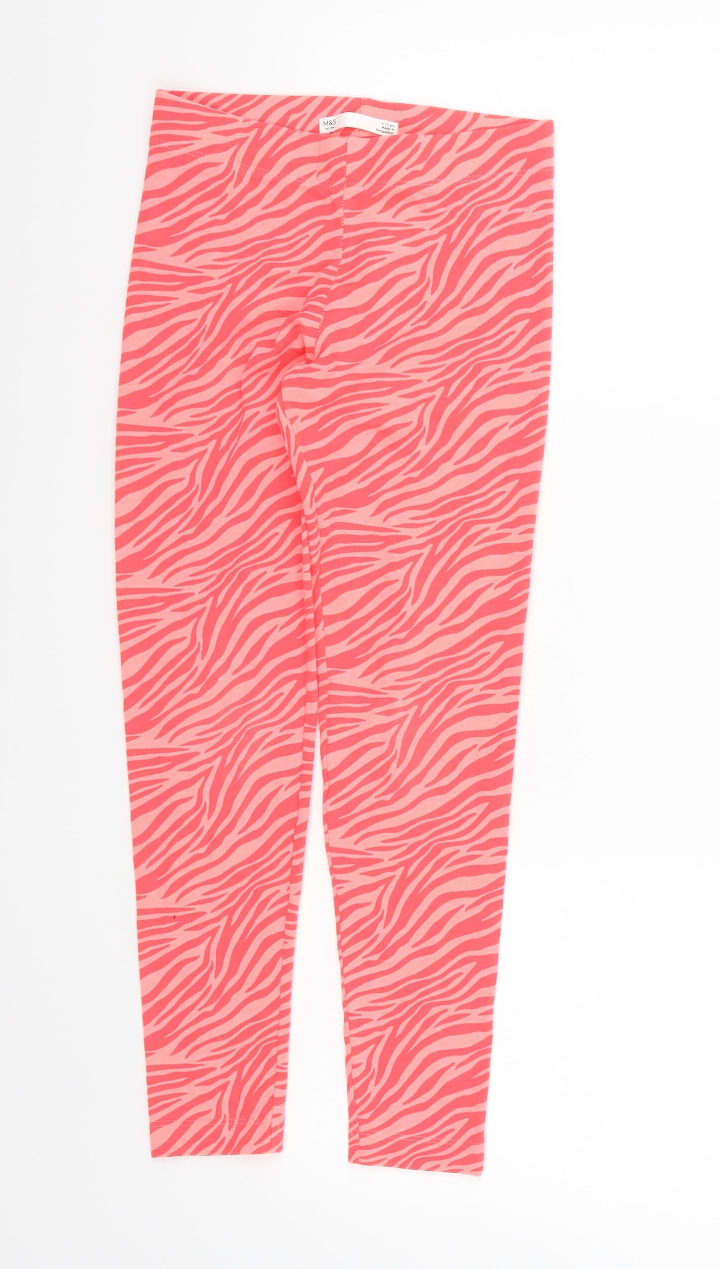 Marks and Spencer Girls Pink Animal Print  Jegging Trousers Size 9-10 Years - leggings