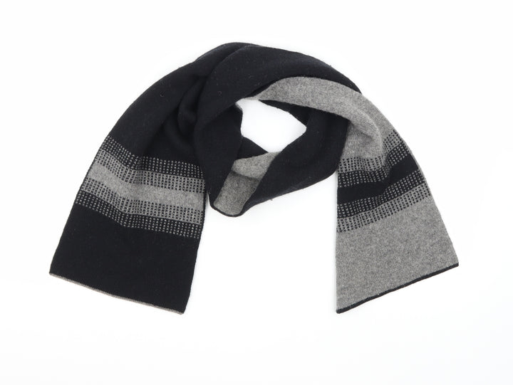 Preworn Mens Black  Knit Rectangle Scarf Scarf One Size