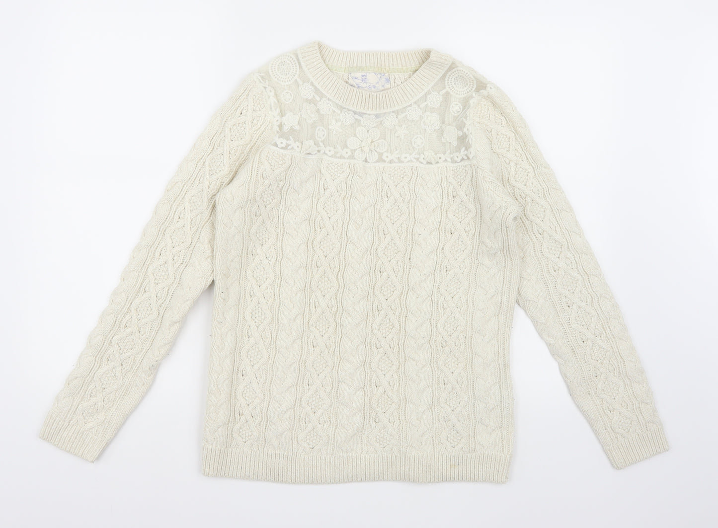 Falmer Heritage Womens Beige  Knit Pullover Jumper Size 12