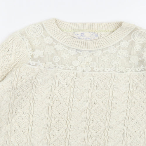 Falmer Heritage Womens Beige  Knit Pullover Jumper Size 12