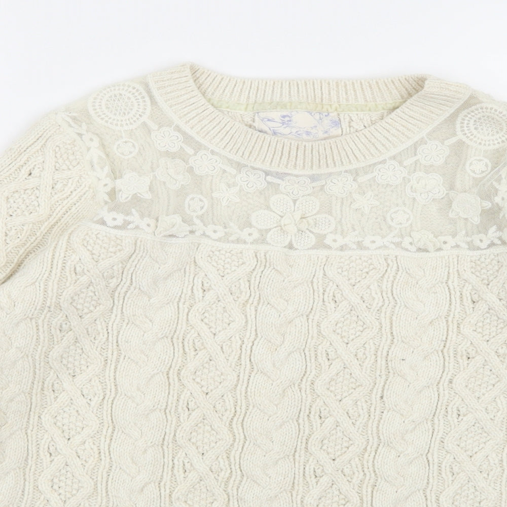 Falmer Heritage Womens Beige  Knit Pullover Jumper Size 12
