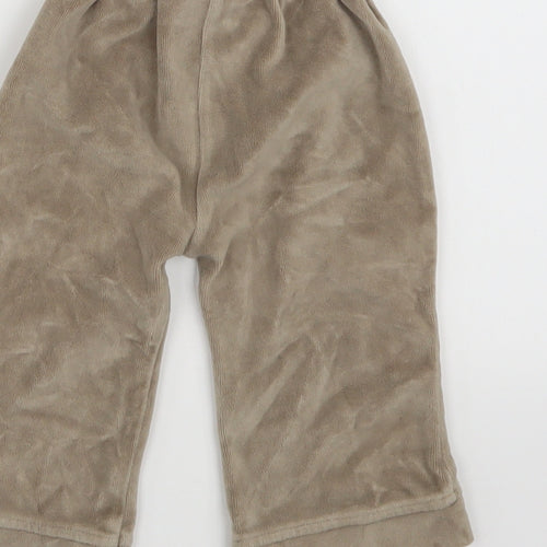 Charlotte Aux Fraises Girls Brown  Velour Jogger Trousers Size 12 Months