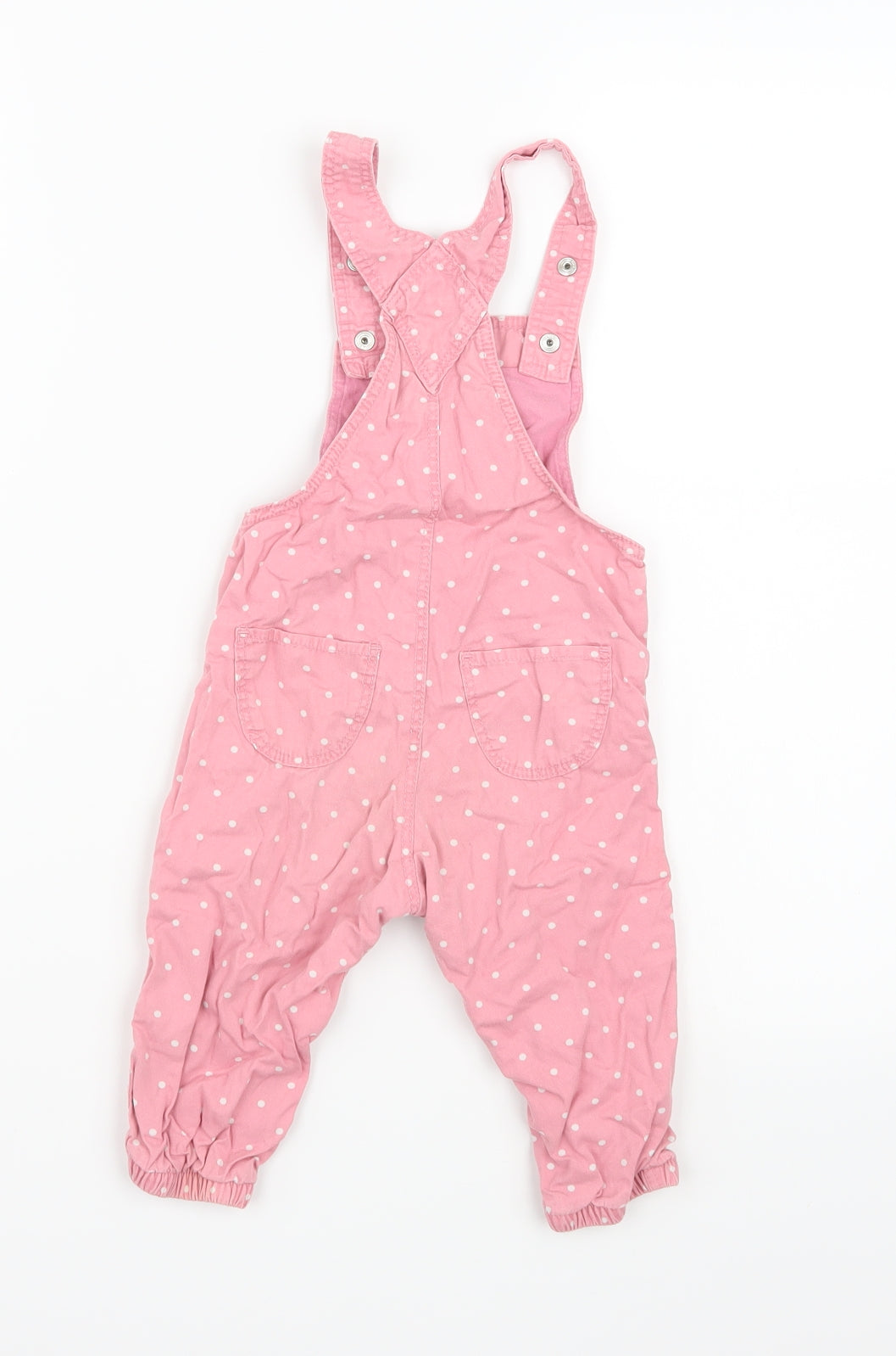 H&M Girls Pink Polka Dot  Dungaree One-Piece Size 9-12 Months
