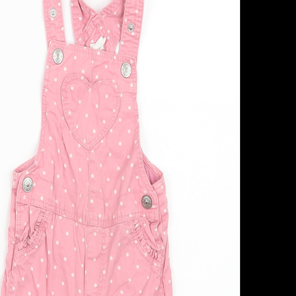 H&M Girls Pink Polka Dot  Dungaree One-Piece Size 9-12 Months