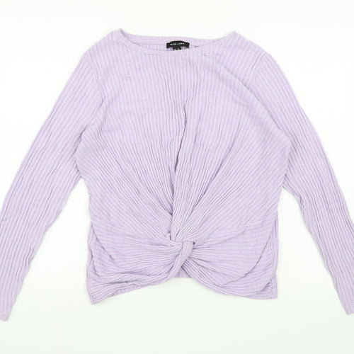 New Look Womens Purple  Knit Wrap Jumper Size 12
