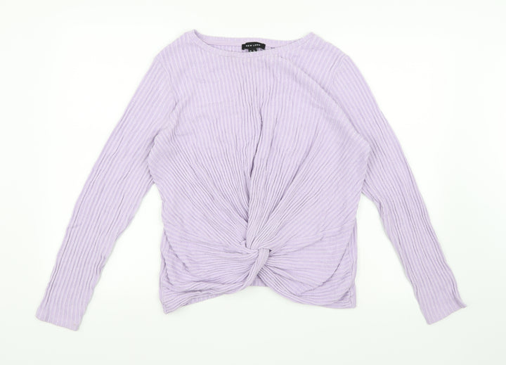 New Look Womens Purple Knit Wrap Jumper Size 12