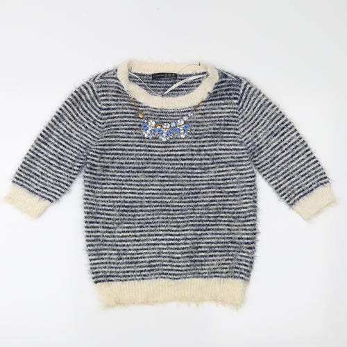 Atmosphere Womens Blue Striped  Pullover Jumper Size 10