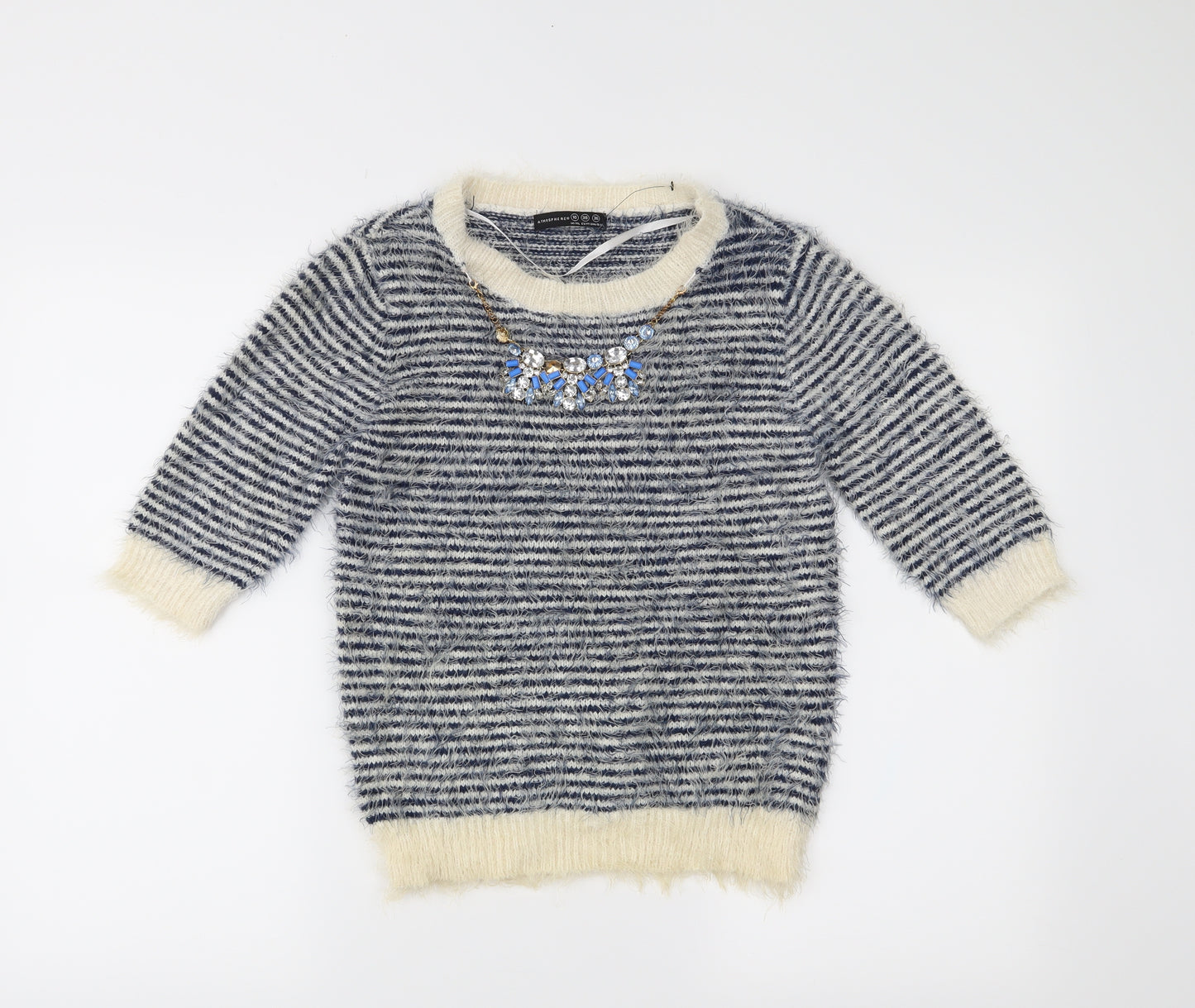 Atmosphere Womens Blue Striped  Pullover Jumper Size 10