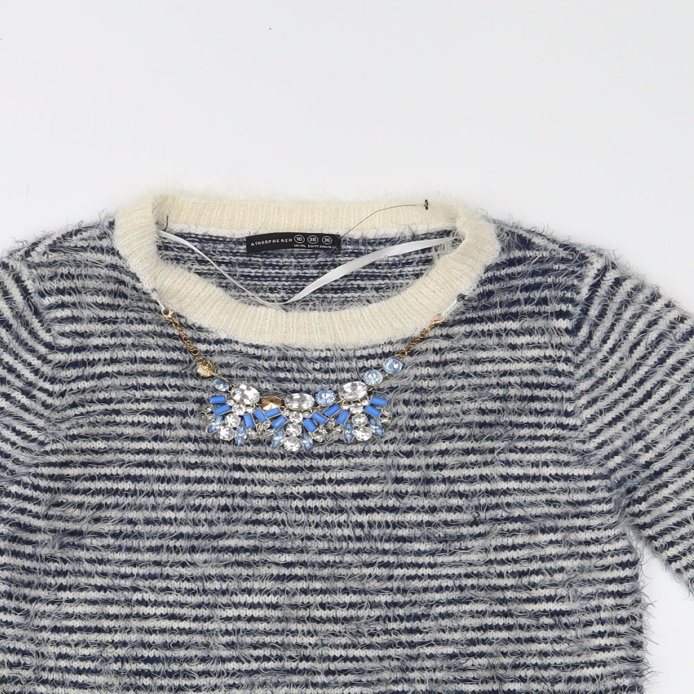 Atmosphere Womens Blue Striped  Pullover Jumper Size 10