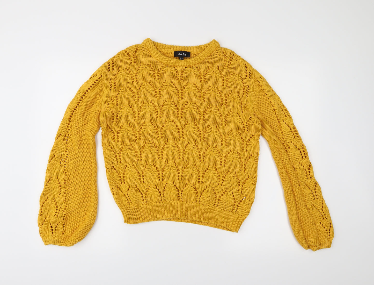 Aikha Womens Yellow   Pullover Jumper Size S