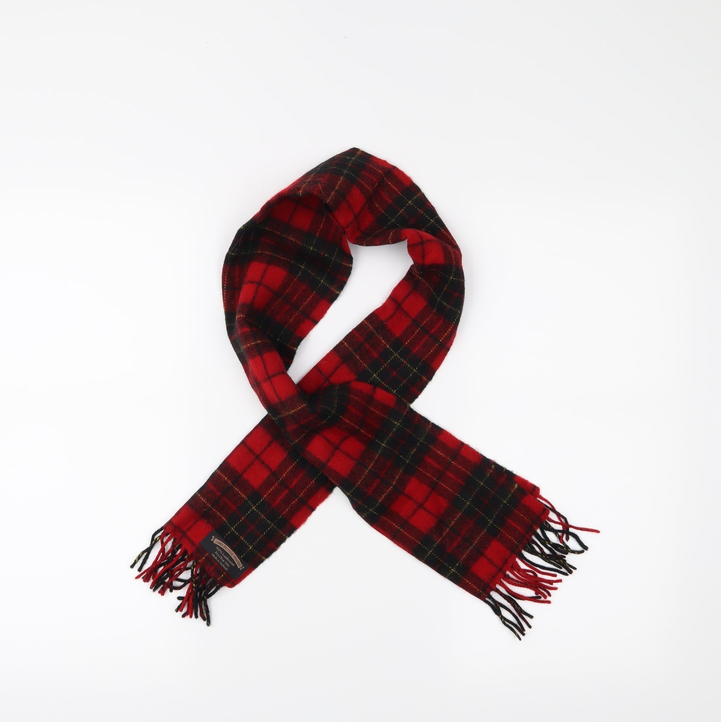 James Pringle Weavers Unisex Red Plaid   Scarf