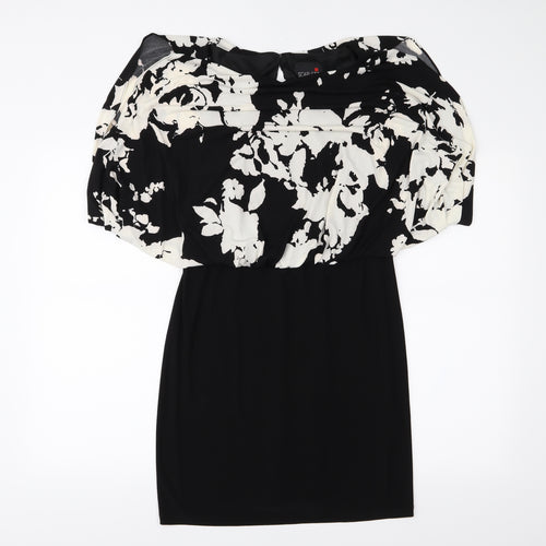 Scarlett Womens Black Floral  A-Line  Size 8