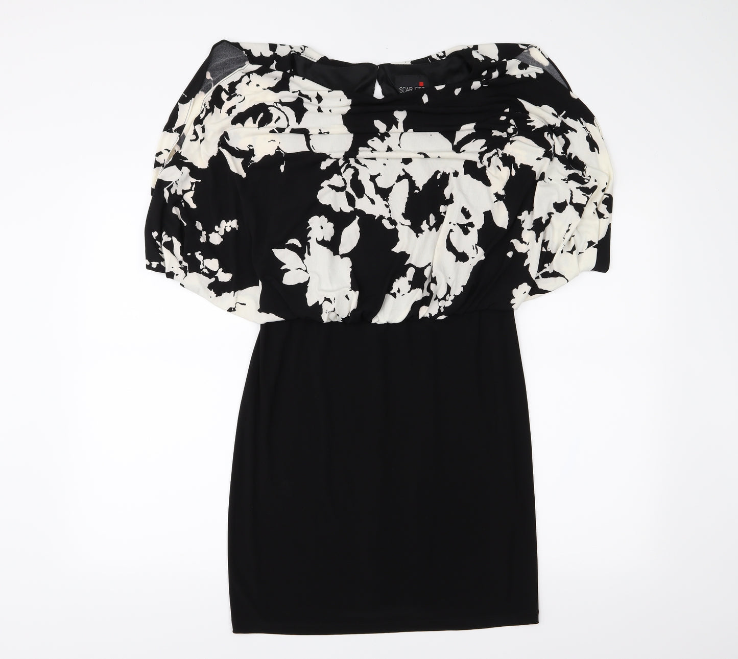 Scarlett Womens Black Floral  A-Line  Size 8