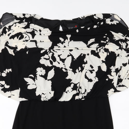 Scarlett Womens Black Floral  A-Line  Size 8