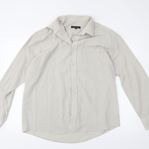 Avenue Mens Beige    Button-Up Size XL