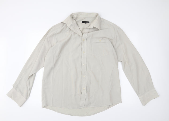 Avenue Mens Beige    Button-Up Size XL