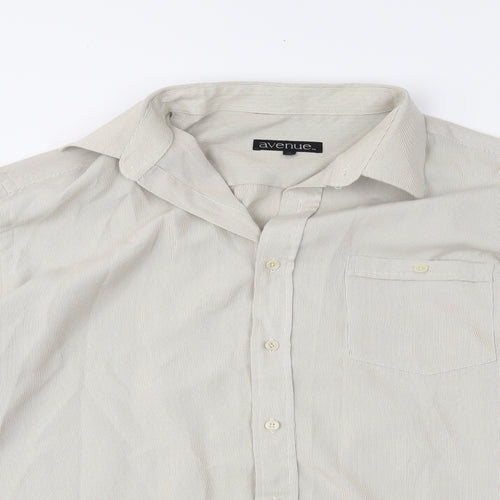 Avenue Mens Beige    Button-Up Size XL