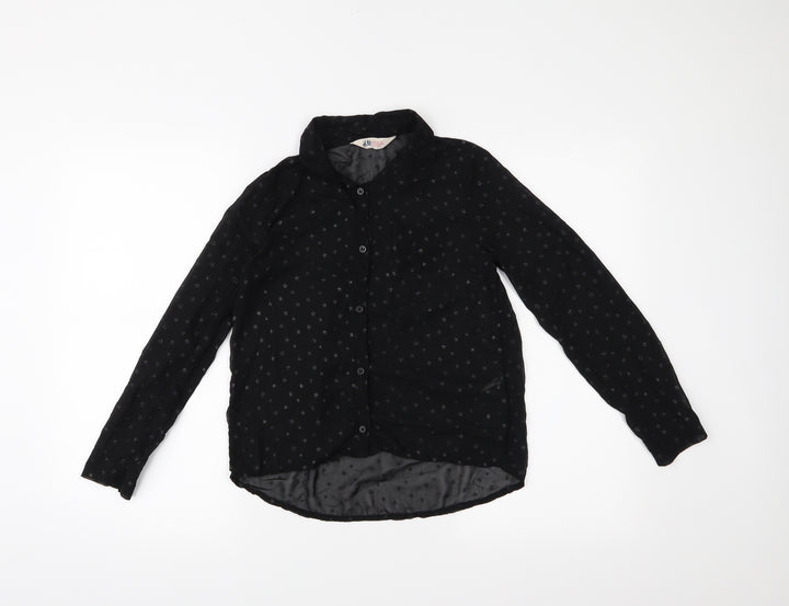 H&M Girls Black   Basic Button-Up Size 12 Years