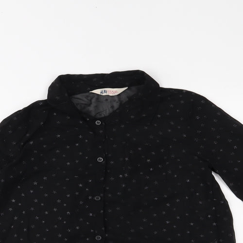 H&M Girls Black   Basic Button-Up Size 12 Years