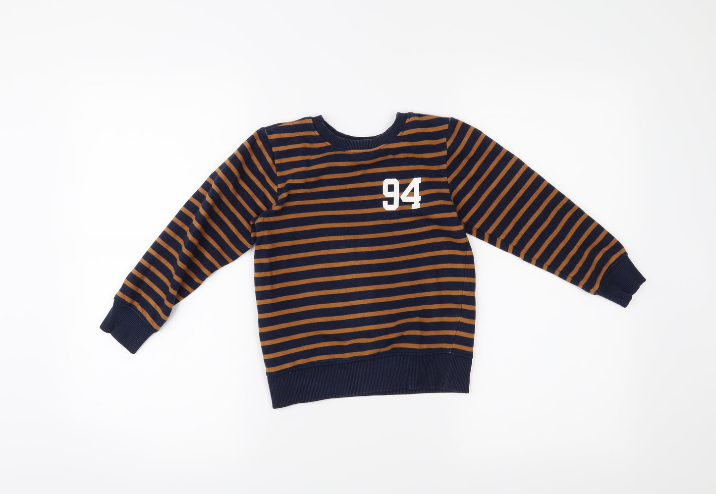 H&M Boys Blue Striped  Pullover Jumper Size 5-6 Years
