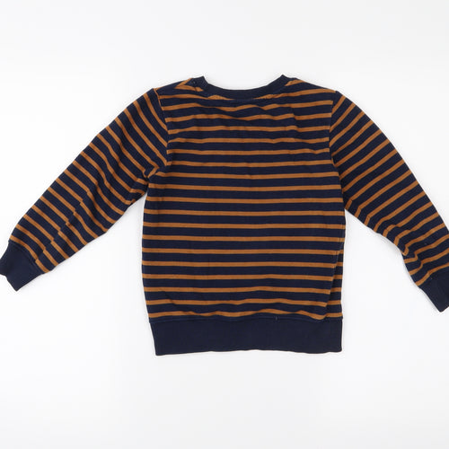 H&M Boys Blue Striped  Pullover Jumper Size 5-6 Years