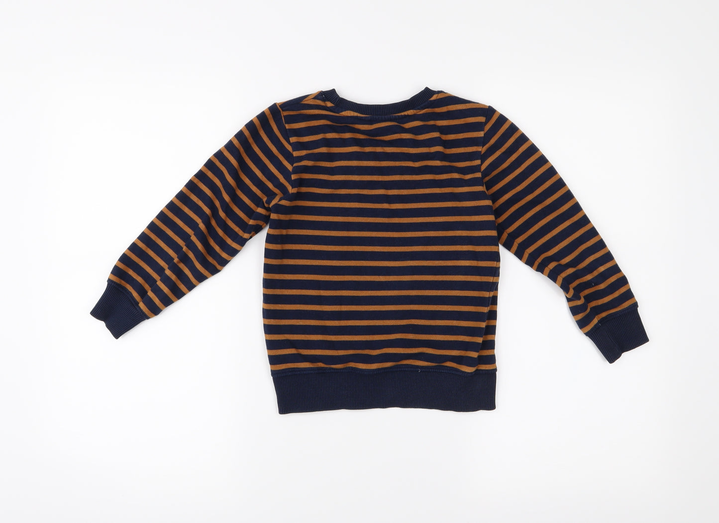 H&M Boys Blue Striped  Pullover Jumper Size 5-6 Years