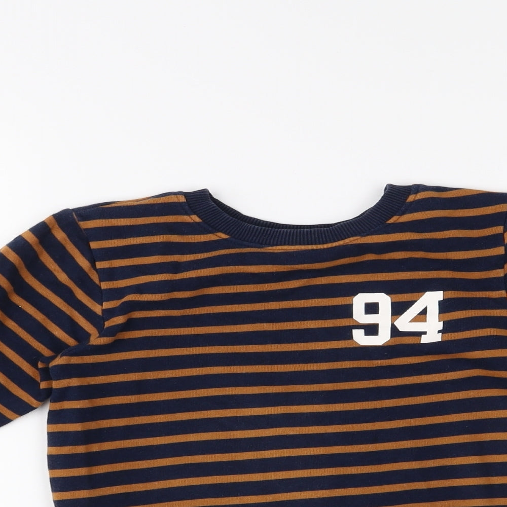 H&M Boys Blue Striped  Pullover Jumper Size 5-6 Years