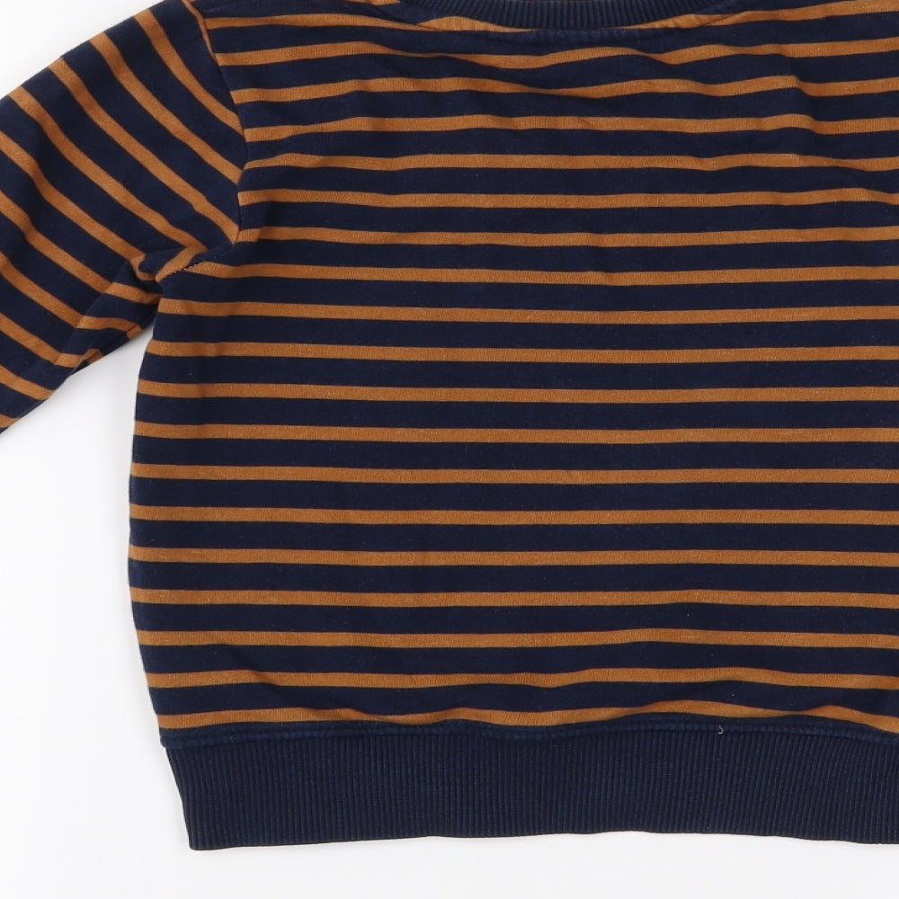 H&M Boys Blue Striped  Pullover Jumper Size 5-6 Years