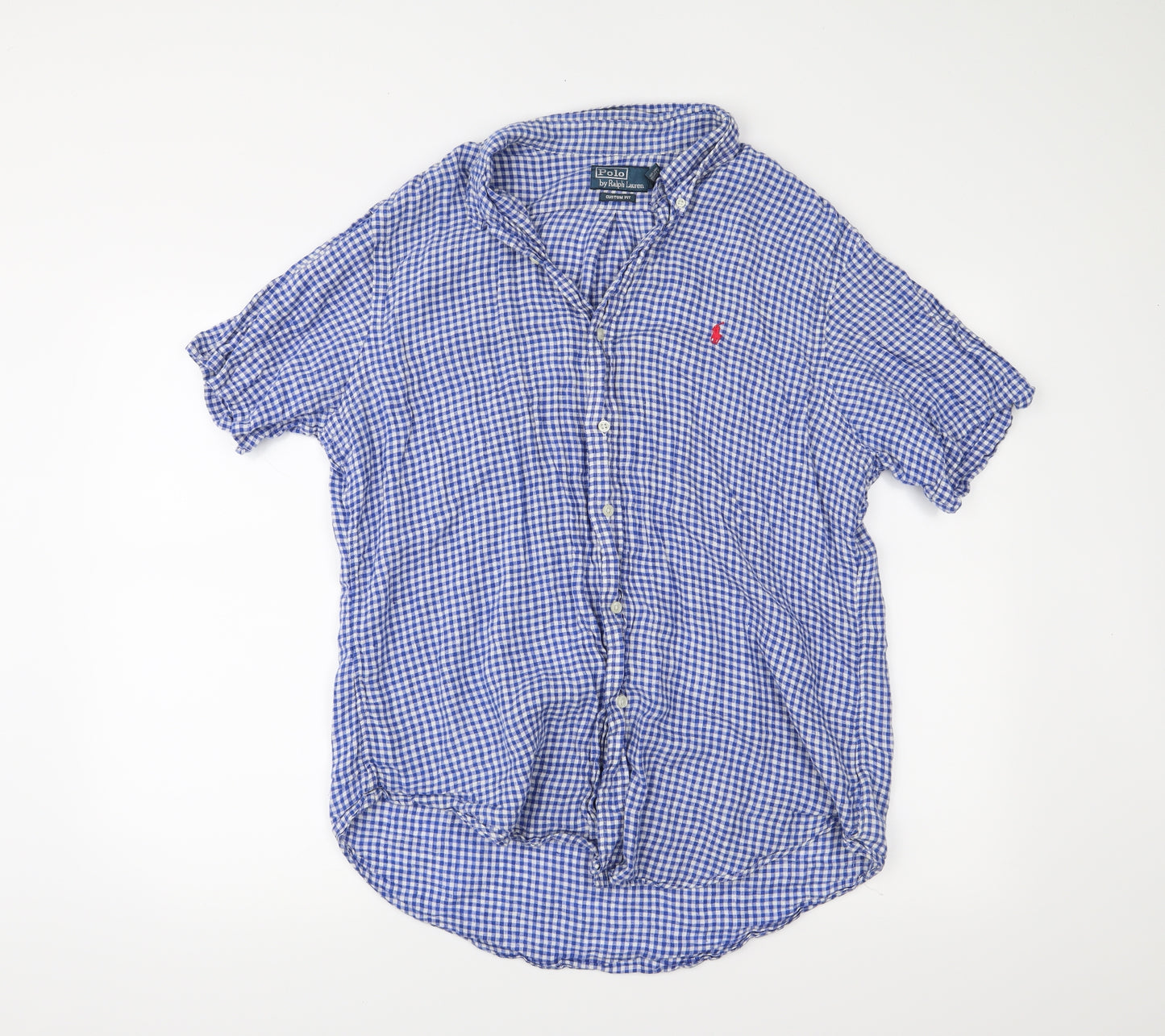 Polo Ralph Lauren Mens Blue Check   Button-Up Size L