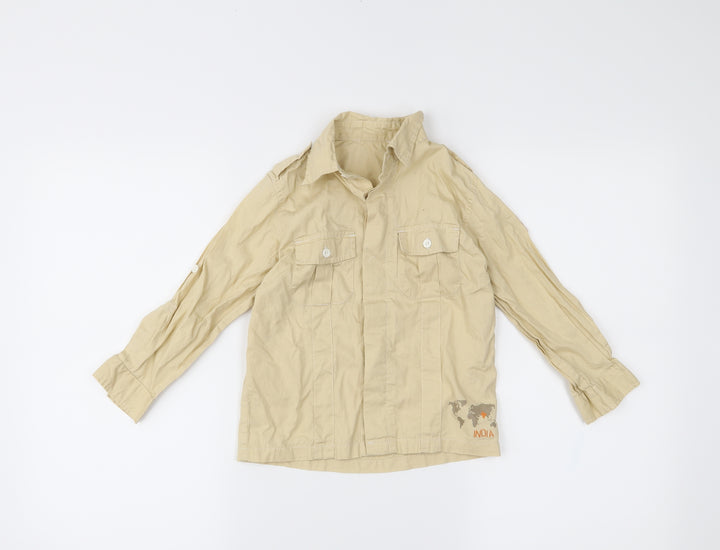5.10.15 Boys Beige Basic Button-Up Size 5 Years