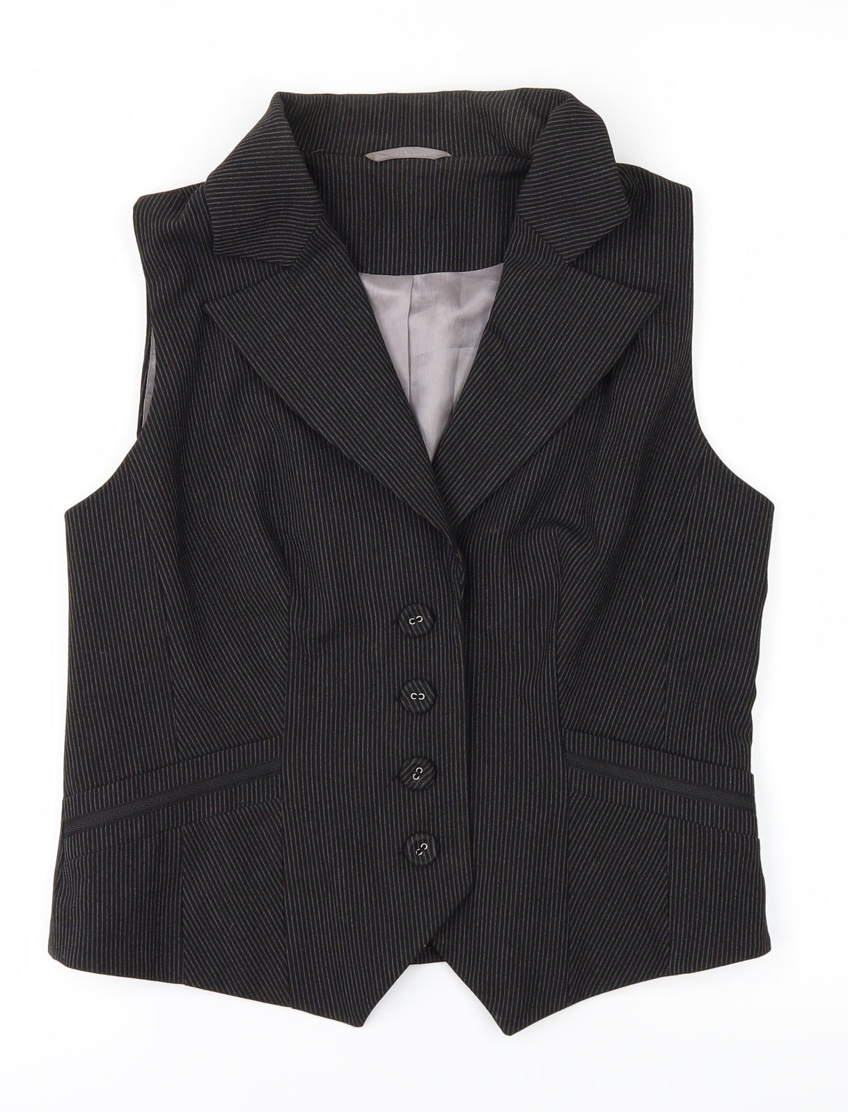Florence & Fred Womens Black Striped  Jacket Waistcoat Size 14
