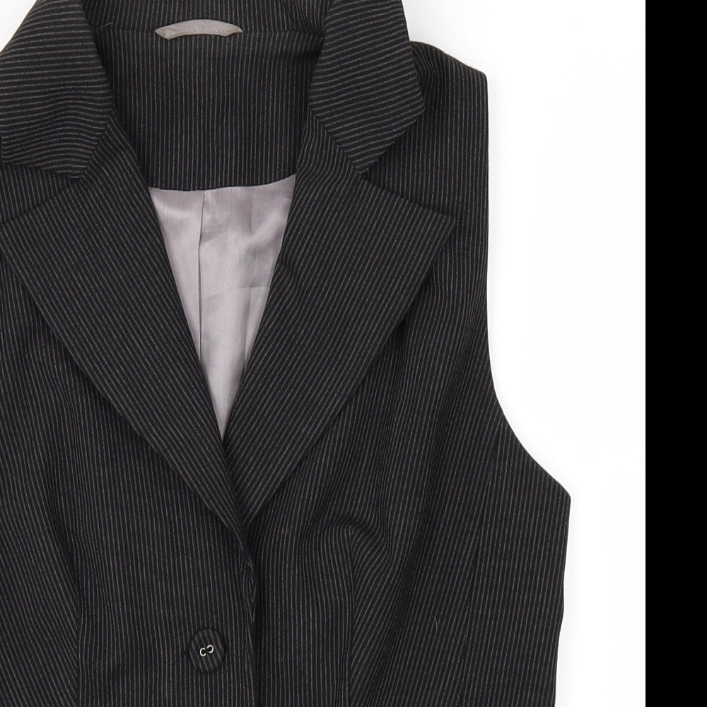 Florence & Fred Womens Black Striped  Jacket Waistcoat Size 14
