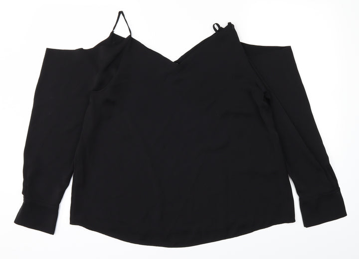 H&M Womens Black Basic Blouse Size 8