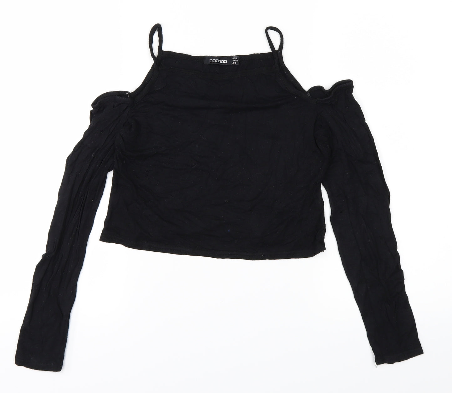 Boohoo Womens Black   Basic T-Shirt Size 10