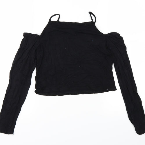 Boohoo Womens Black   Basic T-Shirt Size 10