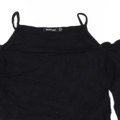 Boohoo Womens Black   Basic T-Shirt Size 10
