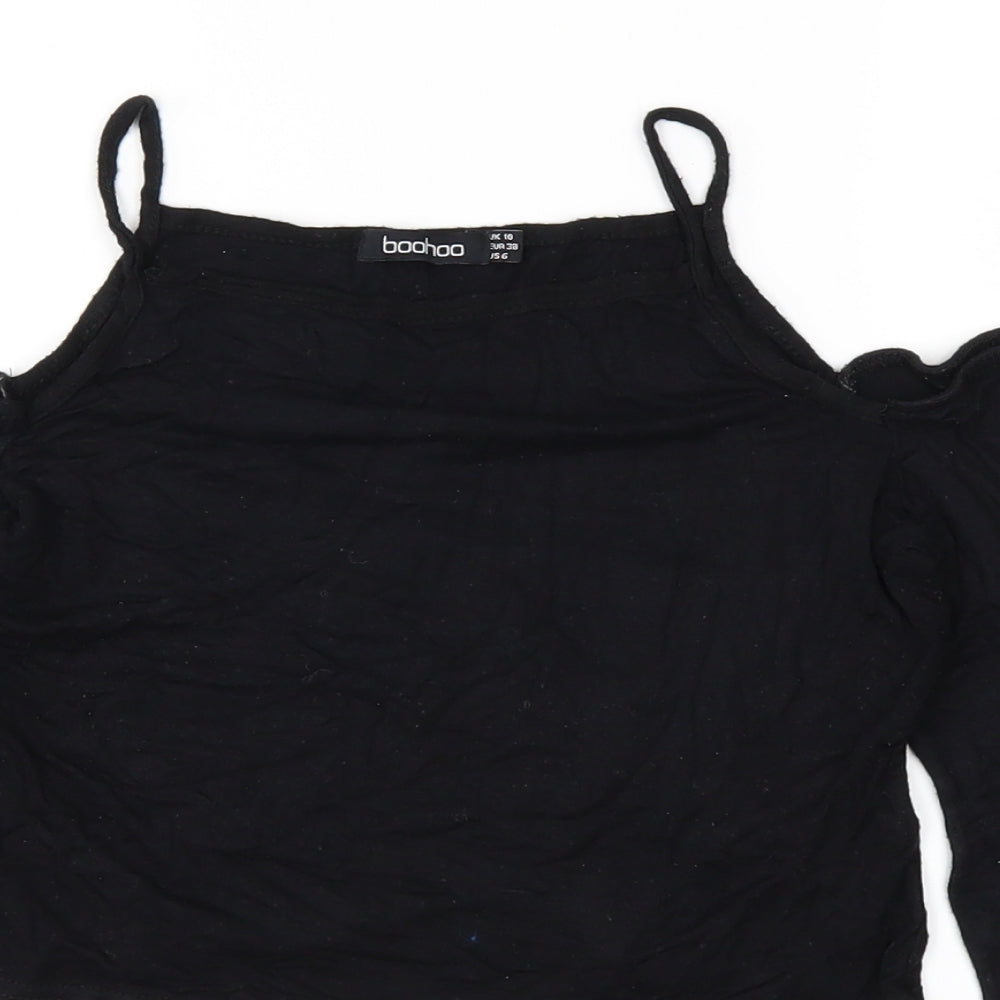 Boohoo Womens Black   Basic T-Shirt Size 10