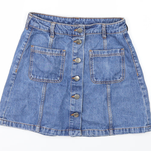 Preworn Womens Blue   Mini Skirt Size 6