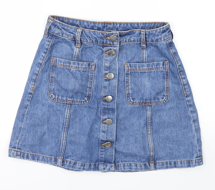 Preworn Womens Blue   Mini Skirt Size 6