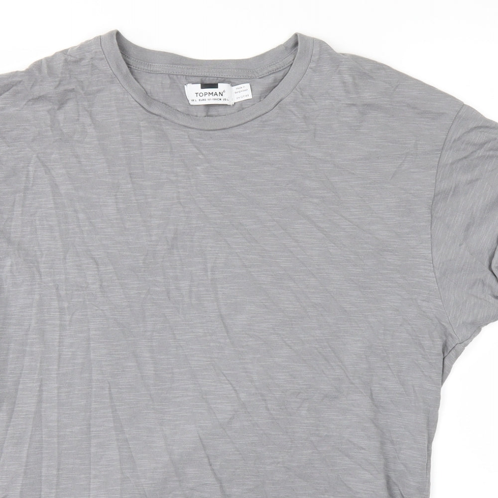 Topman Mens Grey    T-Shirt Size L