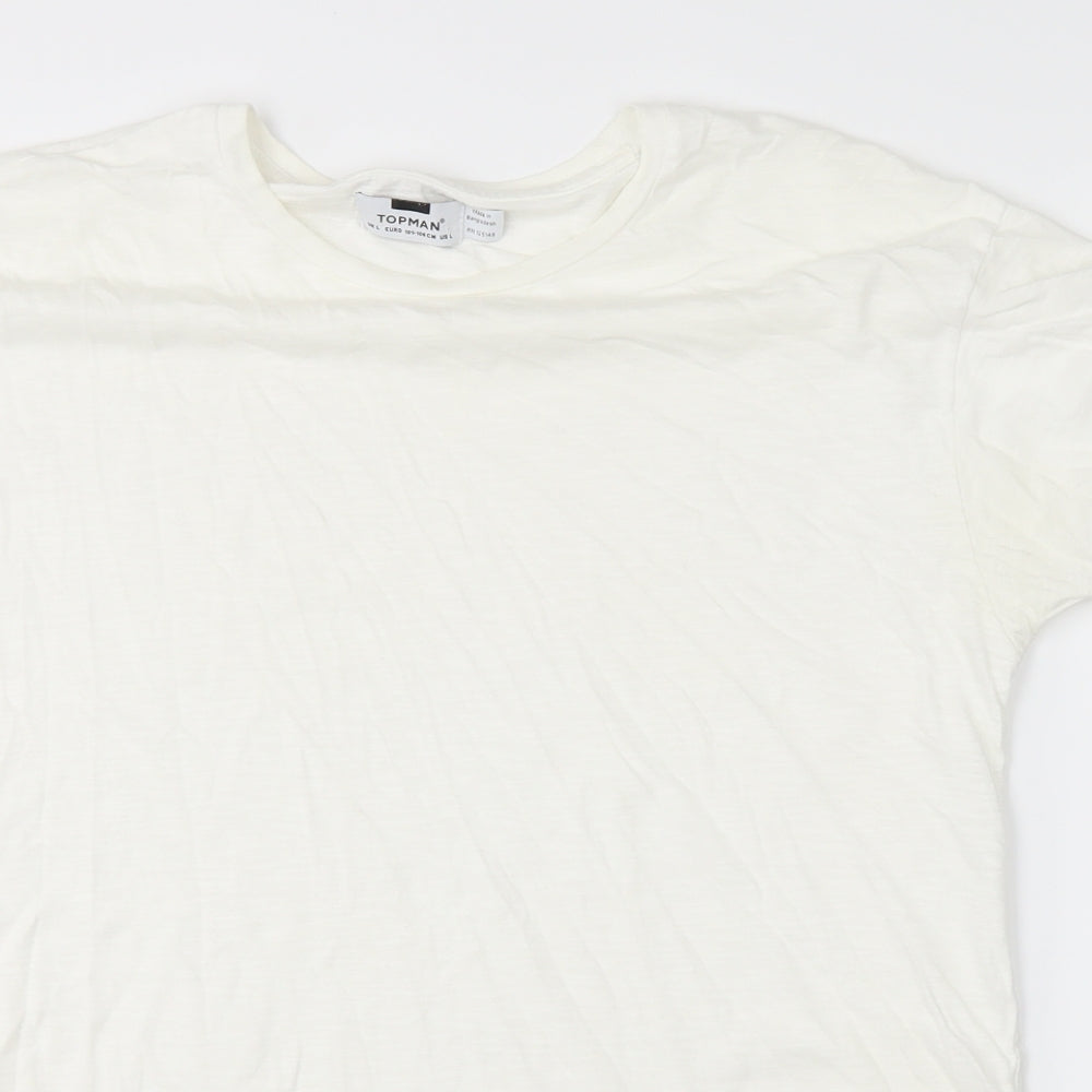 Topman Mens White    T-Shirt Size L