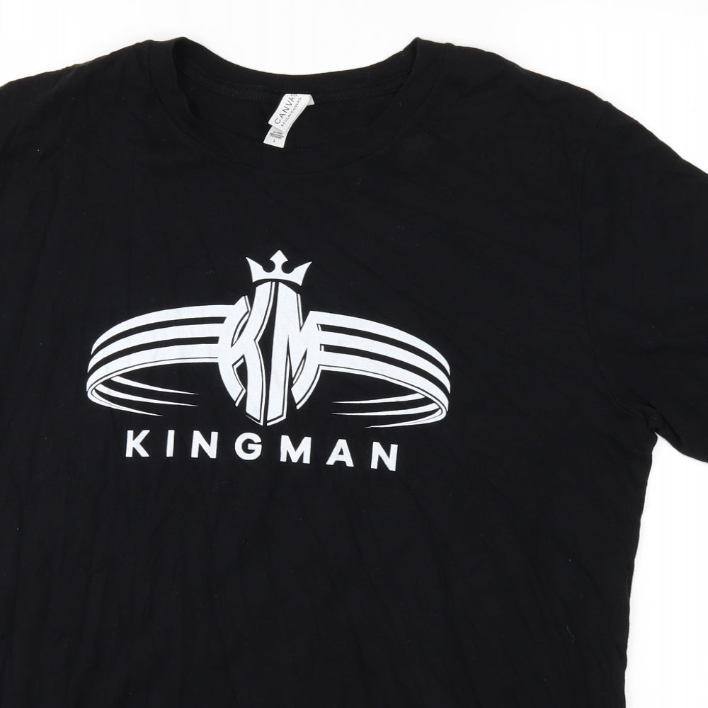 Canvas Mens Black    T-Shirt Size L