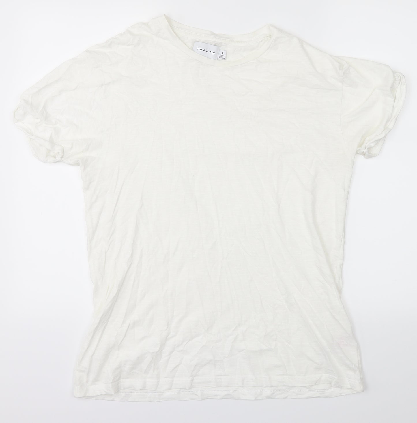Topman Mens White    T-Shirt Size L