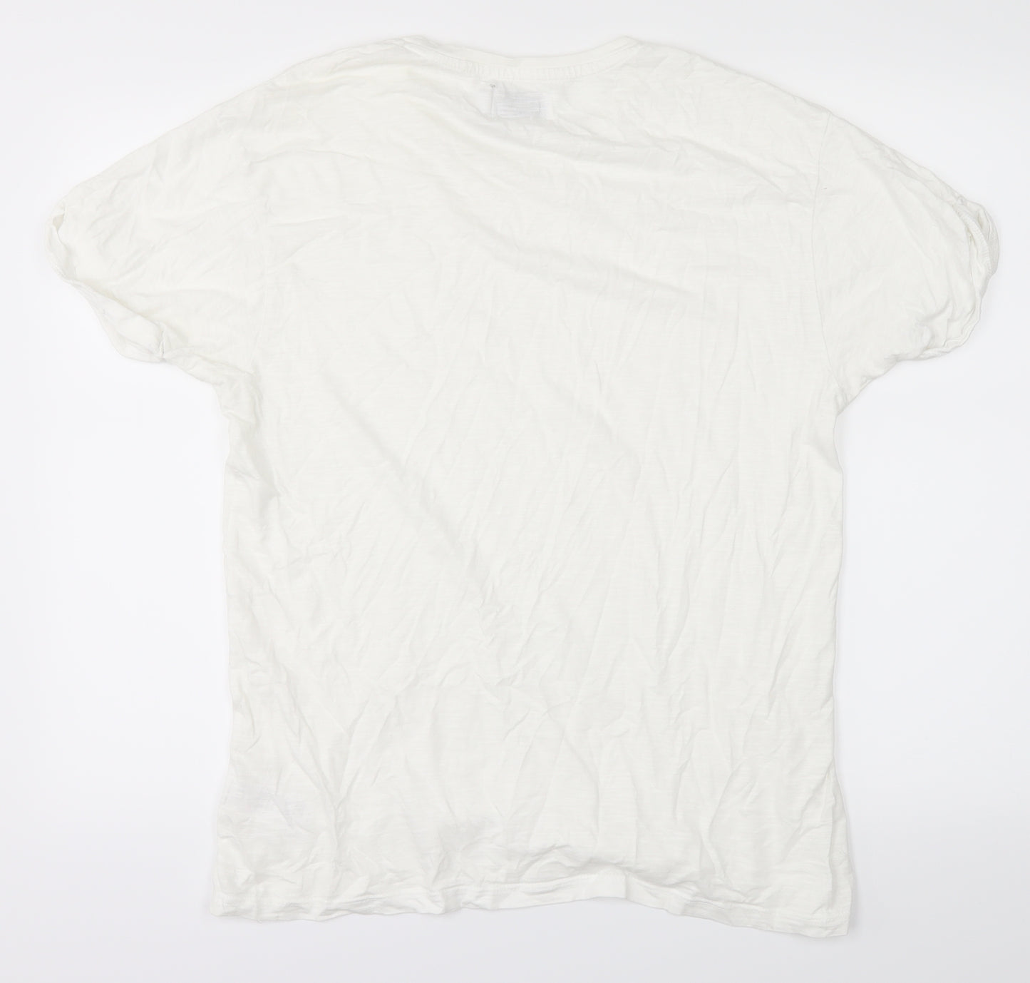 Topman Mens White    T-Shirt Size L