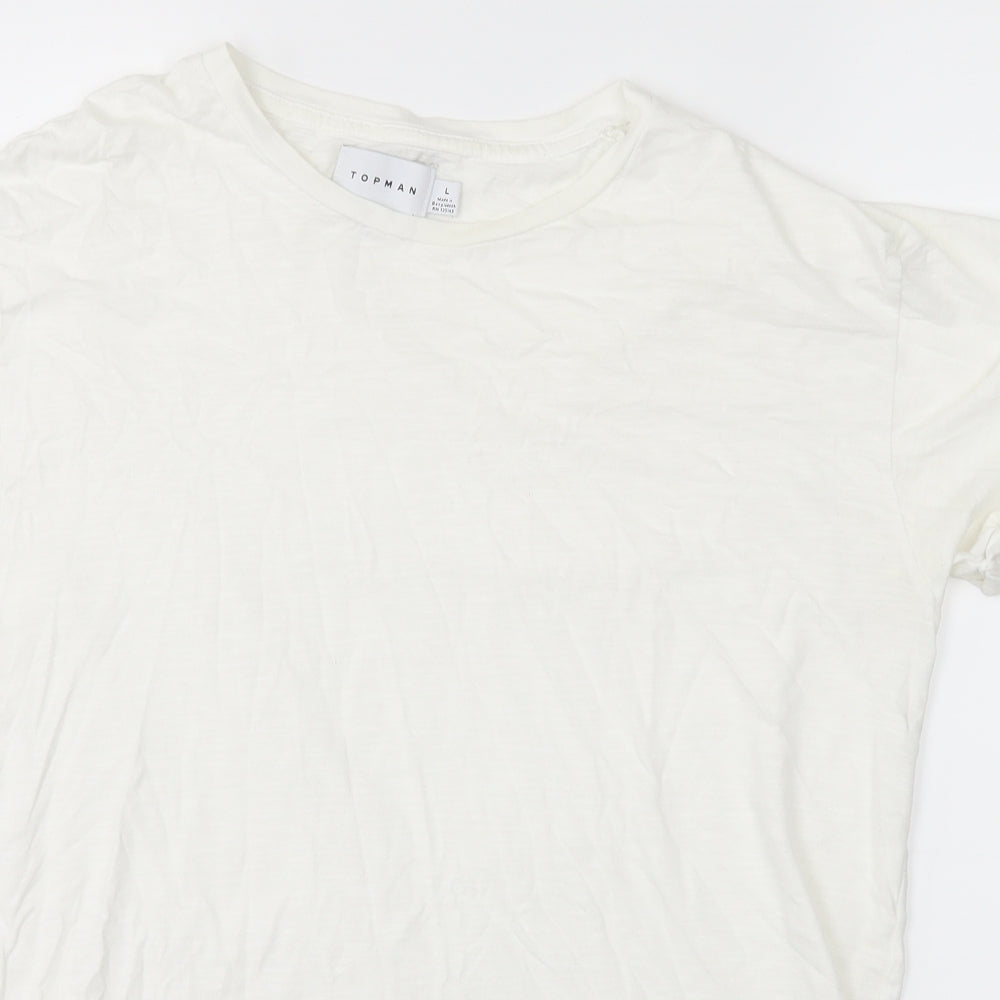 Topman Mens White    T-Shirt Size L